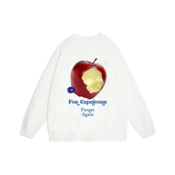 PAZZO Letter Fruit Versatile Crew Neck Sweatshirt Women's