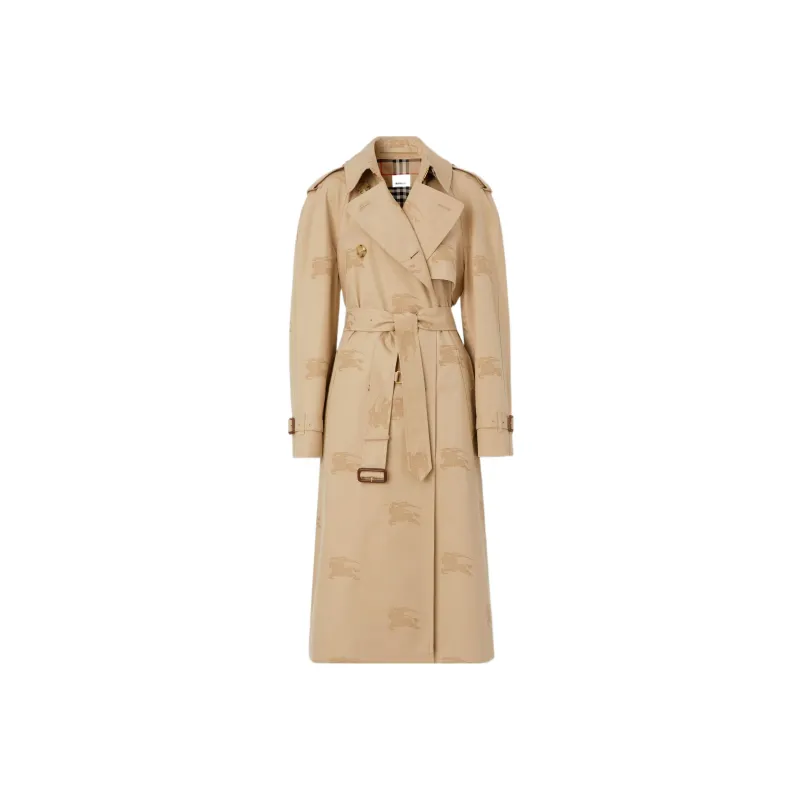 Burberry Trench Coats Women's Soft Yellow Umber-0