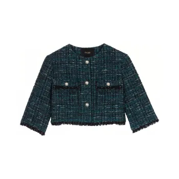 Maje Cropped Tweed Jacket