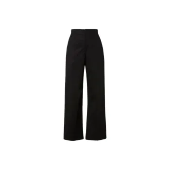 SCANLAN THEODORE Sateen Cropped Wide Leg Trouser Casual Pants Women's Black