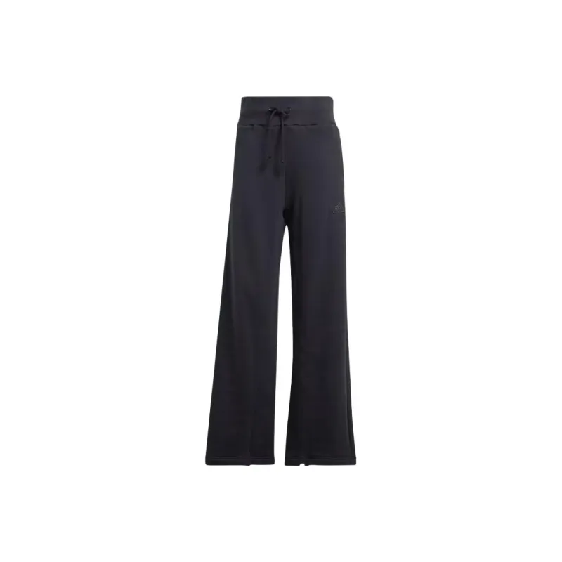 Adidas Lounge French Terry Straight Leg Pants Casual Pants Women's Black-0