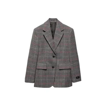 PRADA Single Breasted Houndstooth Blazer