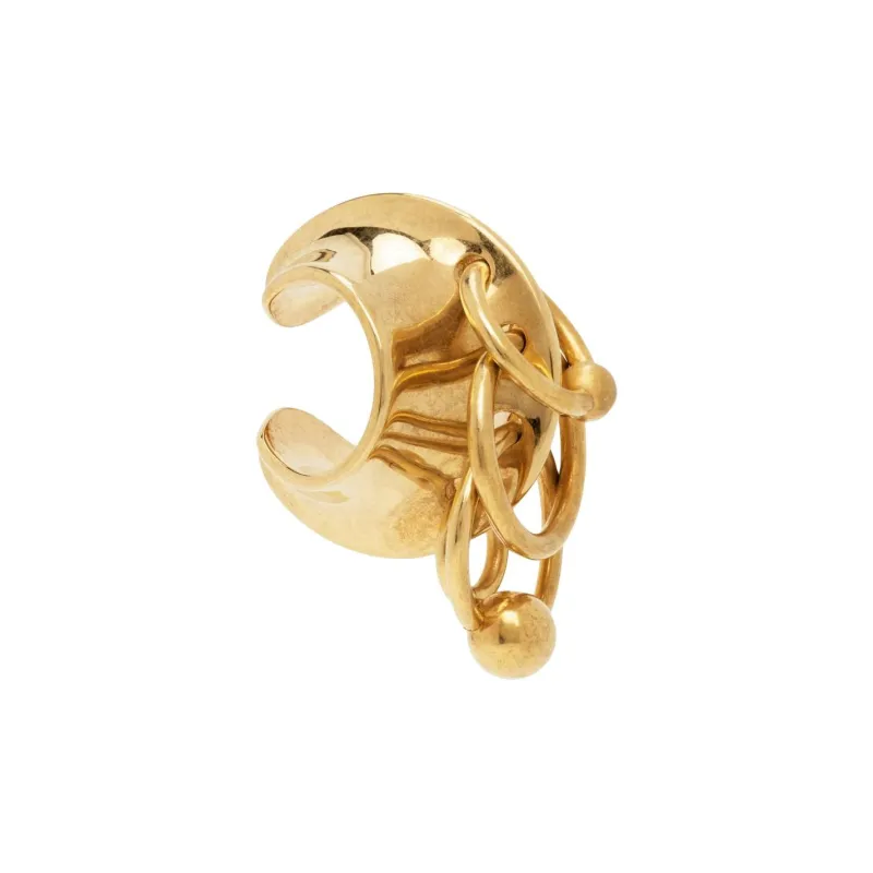 Jean Paul Gaultier Brass Clip On Earrings Men's Gold-1