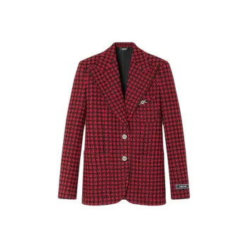 VERSACE Check Pattern Single Breasted Blazer