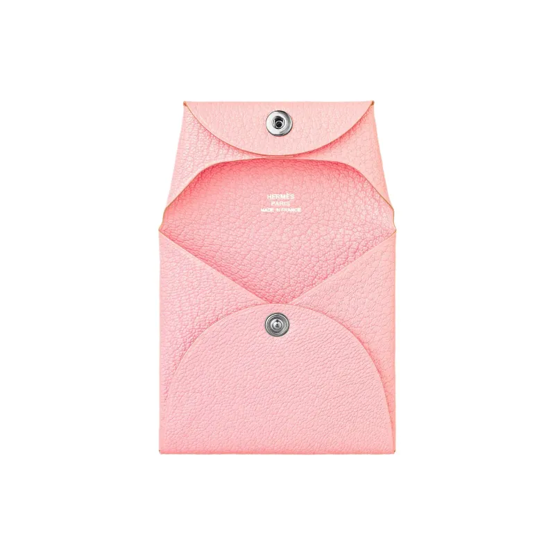 HERMES Bastia Goatskin Wallet Women's 3Q Rose Sakura Cherry Blossom Pink-1