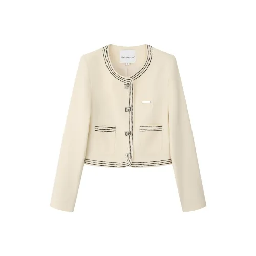 MacyMccoy Cropped Coats Women's Milk White