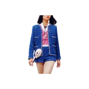 CHANEL Jackets Coats Women's Blue