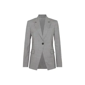 Brunello Cucinelli Mélange-Effect Single-Breasted Tailored Blazer
