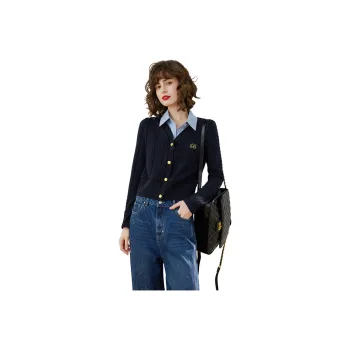 LOUISY AO Cropped Coats Women's Navy Blue
