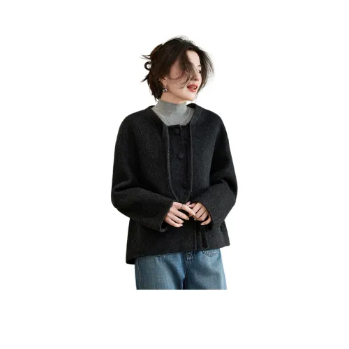 CARBAMMI Coats Women's Black Dark Gray