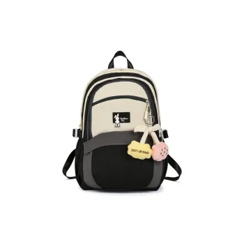 Yalu Nylon Backpack Regular Unisex Black/Green/Pink