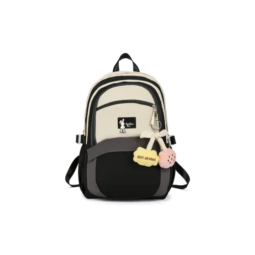 Yalu Nylon Backpack Regular Unisex Black/Green/Pink
