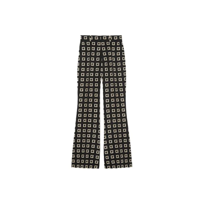 GUCCI Square G Print Faille Flare Trousers-0