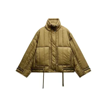 ZARA Puffer Jacket Women's Green