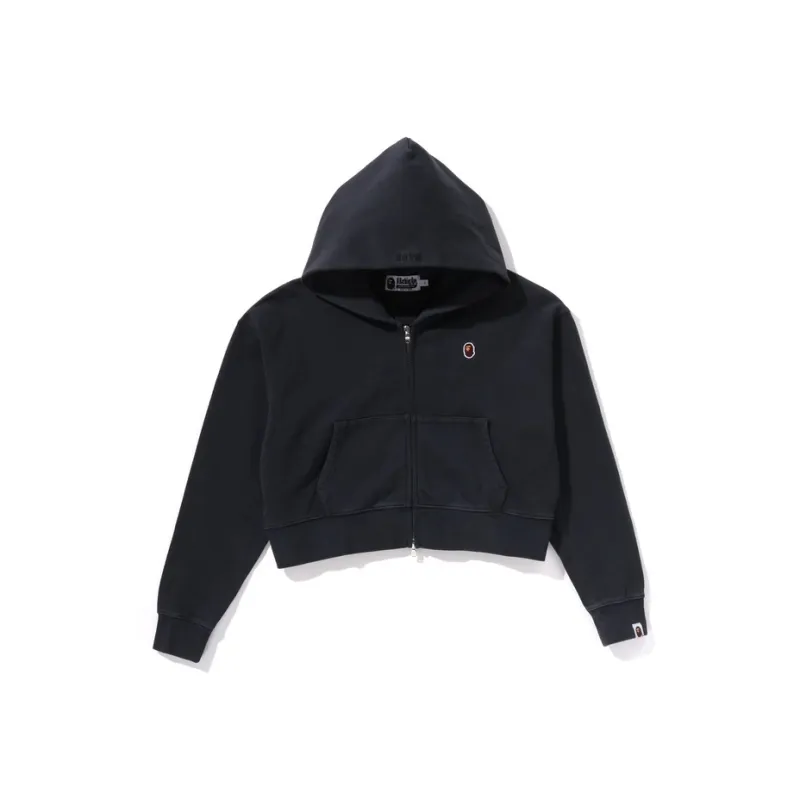 Bape Women's Pigment Dyed One Point Cropped Zip Hoodie Pink-0