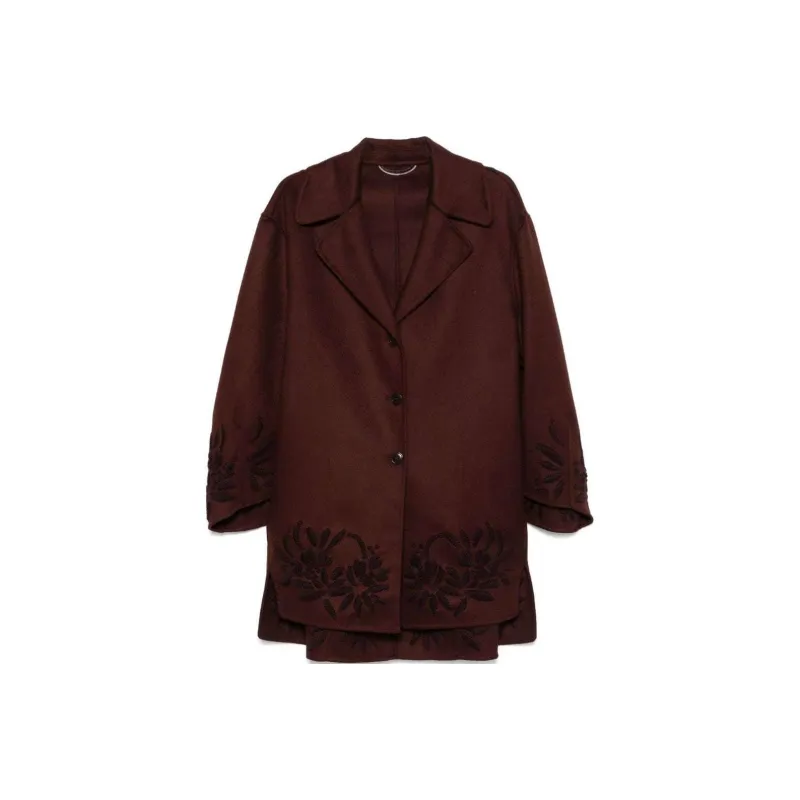 ERMANNO SCERVINO Motif Embroidered Drop Shoulder Coat-0