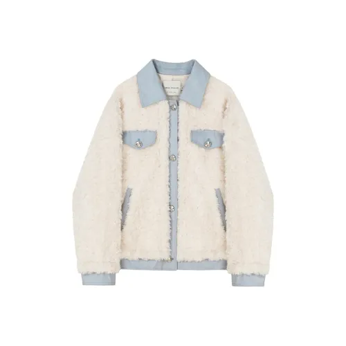 VEGA CHANG Velvet Jackets Women's Ecru
