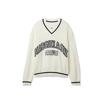 MM6 Maison Margiela V Neck Varsity Jumper