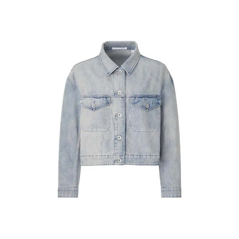 UNIQLO Denim Jackets Women's Lake Blue-0