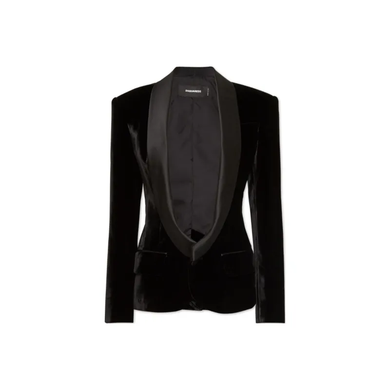 DSQUARED 2 Velvet Dean Statement Shawl Jacket-0