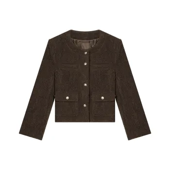 THE SEA LIFE Cropped Coat Women's Dark Butterfly Brown