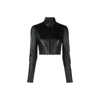PRADA Cropped Nappa Leather Jacket