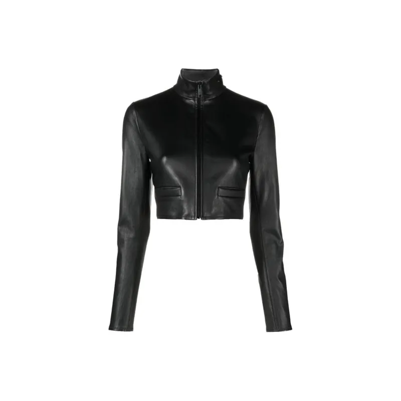 PRADA Cropped Nappa Leather Jacket-0