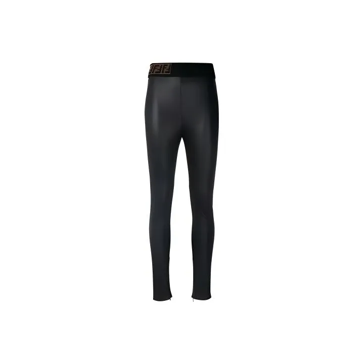 FENDI Ff Logo Ribbed Waistband Leggings-0