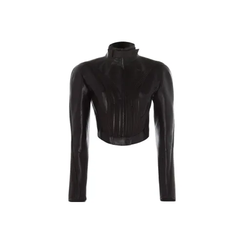 Mugler Leather Jackets Women's Black