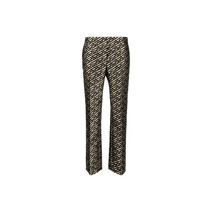 VERSACE Monogram Jacquard Pants 'Black/Khaki'-0