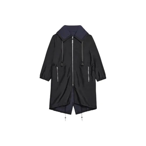 THEORY Designer Co-authored Collection Trench Coats Women's Black & Navy Blue