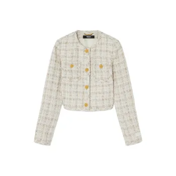 VERSACE Button Up Tweed Jacket