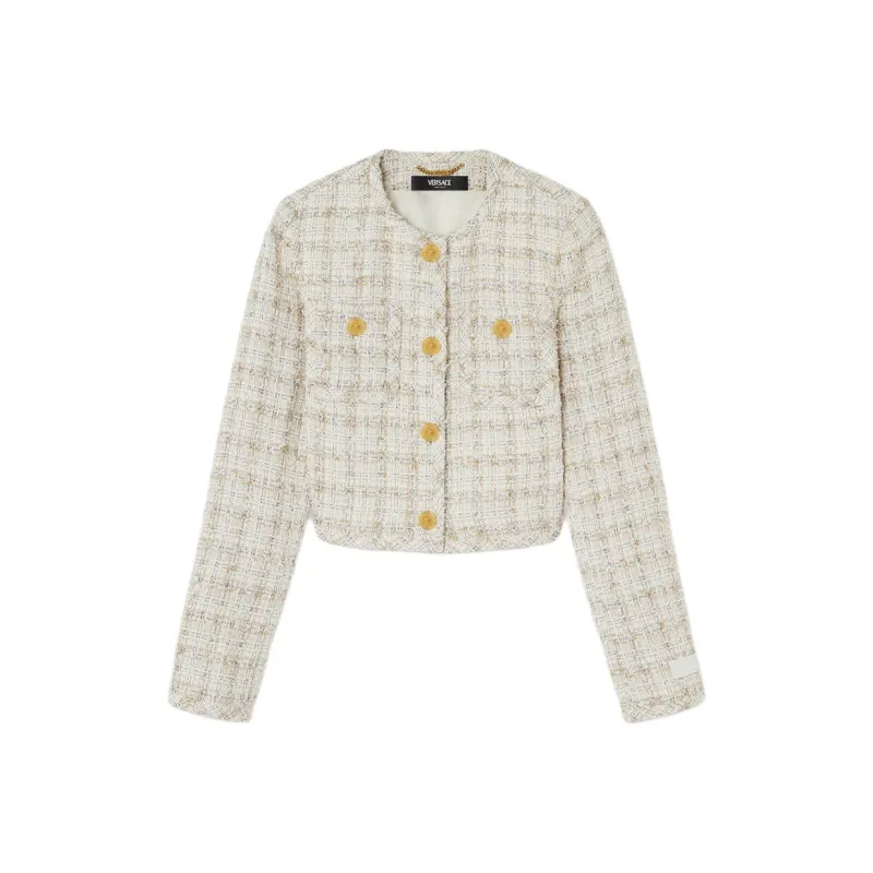 VERSACE Button Up Tweed Jacket-0