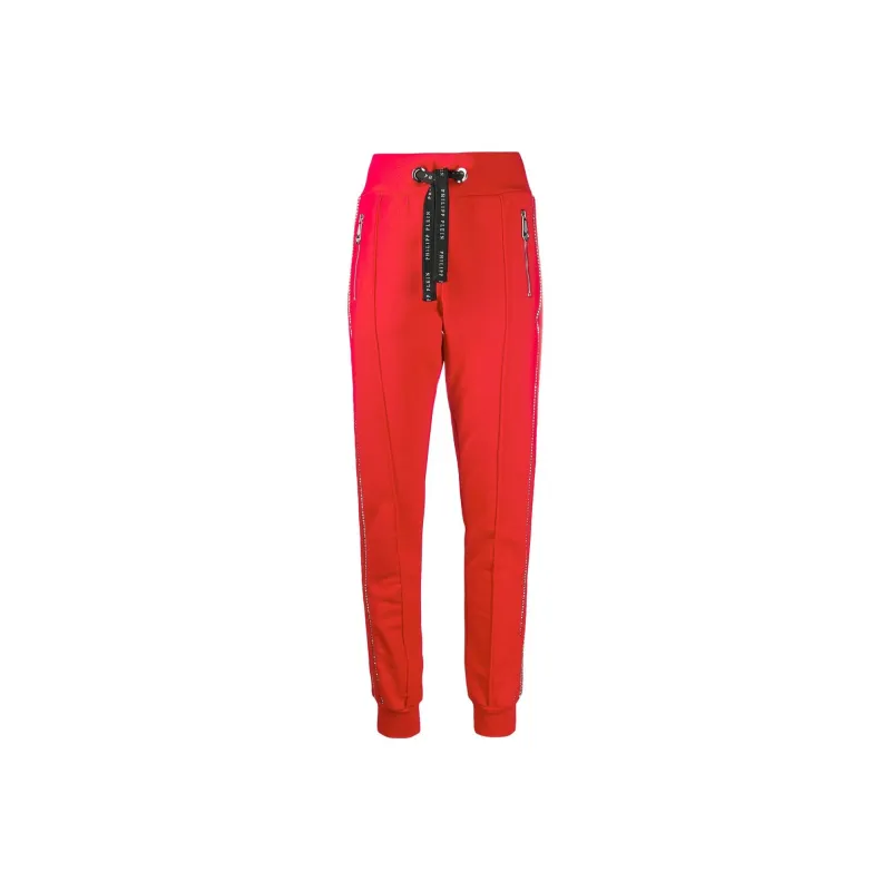 PHILIPP PLEIN Crystal embellished Strip Trackpants-0
