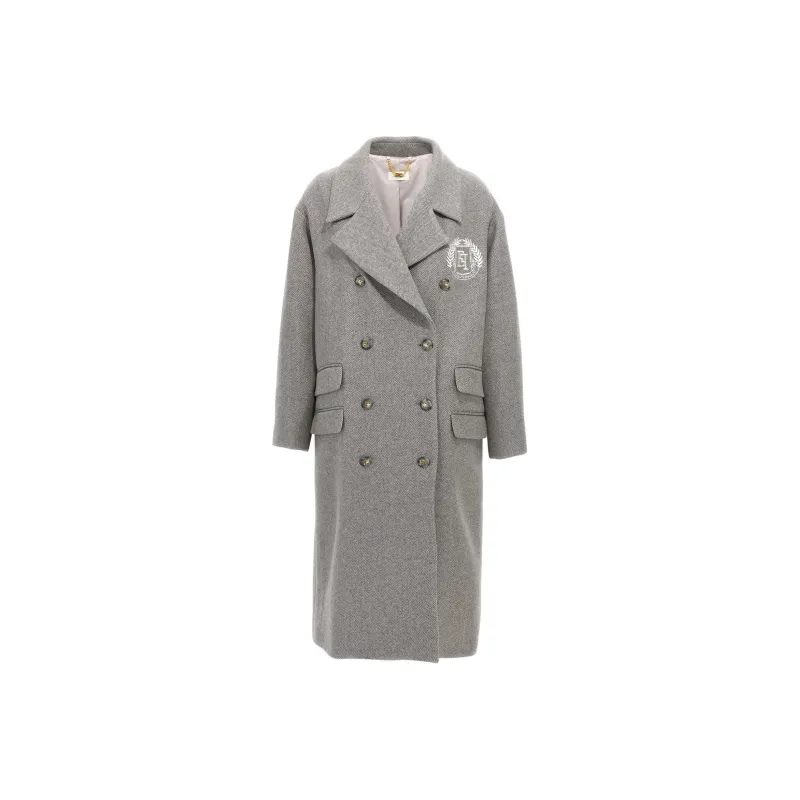 Elisabetta Franchi Chevron Double Breasted Coat-0