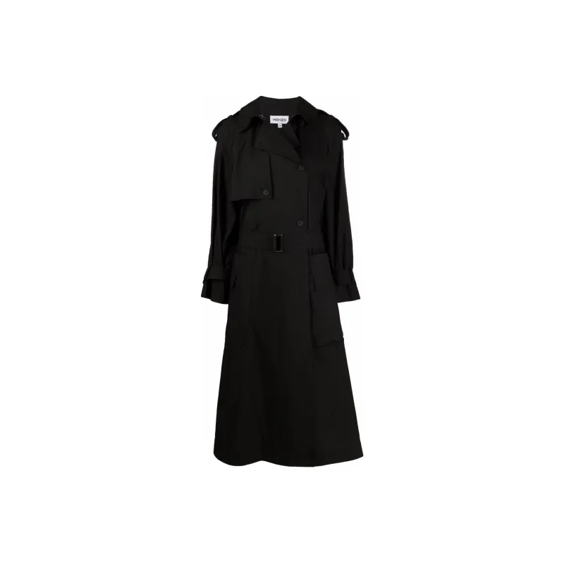 KENZO Trench Coats Women's Black-0