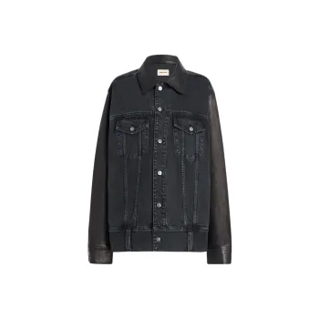 KHAITE Grizzo Jacket Leather Combo 'Prescott'