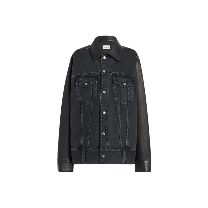 KHAITE Grizzo Jacket Leather Combo 'Prescott'-0