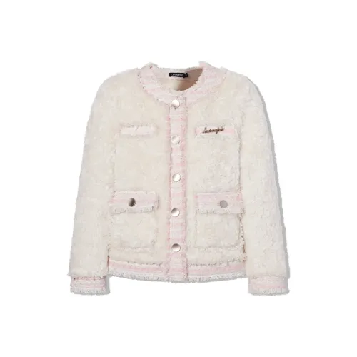 LA CRAWFISH Velvet-feel Coat Women's Cloud White
