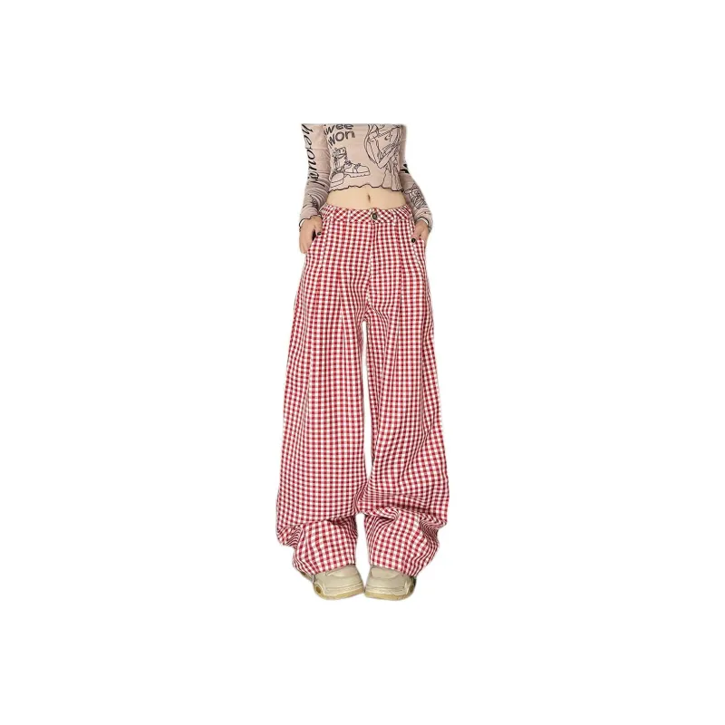 YINLEI Casual Pants Women's Red-0