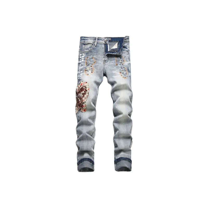 PAINT STAIN Jeans Unisex Blue-0