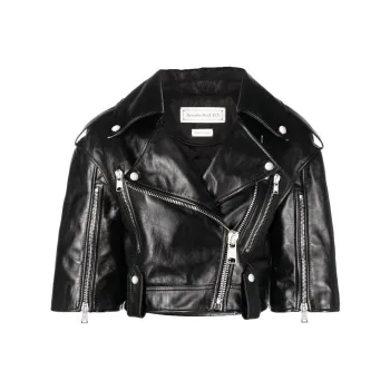 Alexander McQueen Leather Jackets Women's Black