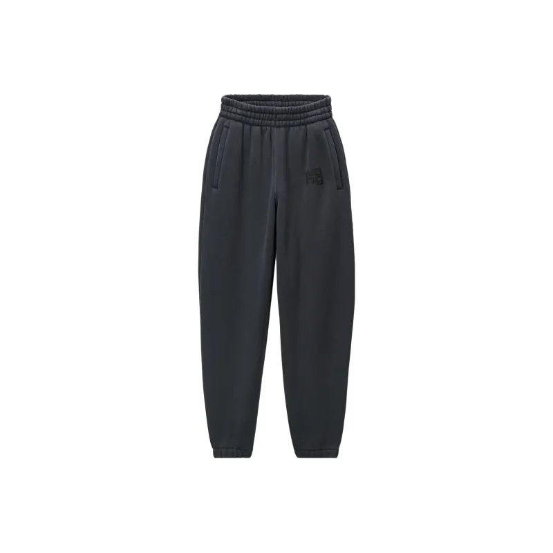 T By Alexander Wang Puff Paint Logo Essential Terry Classic Sweatpant Soft Obsidian-0