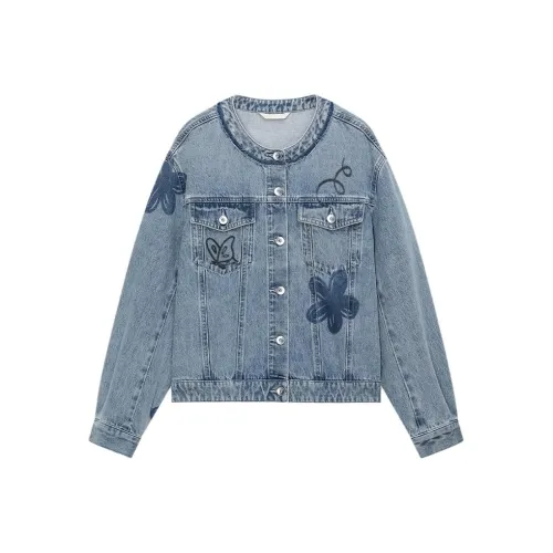 Broadcast x DISHINILIANMING Denim Jacket Women's Denim Blue
