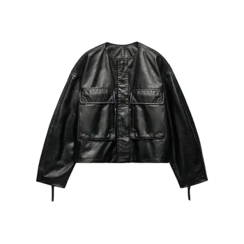 ZARA Leather Jacket Women's Black