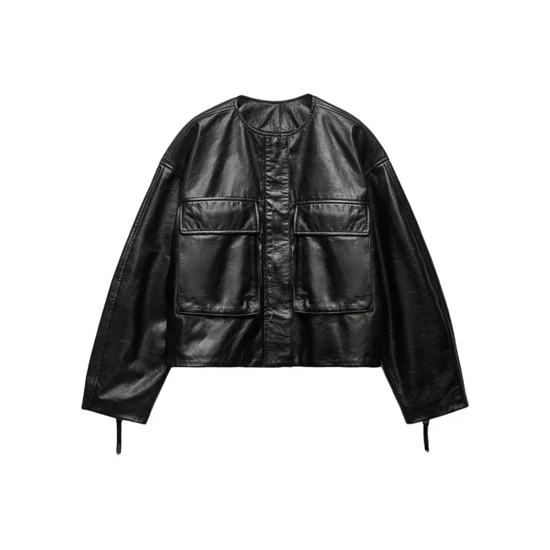 ZARA Leather Jacket Women's Black-0
