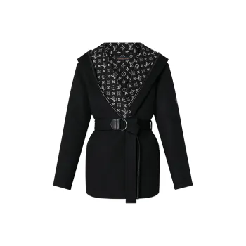 LOUIS VUITTON Belted Short Wrap Pea Coat