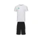 Set (White Short-Sleeved Shirt with Green Logo+Black Shorts)