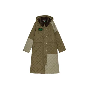 GANNI x BARBOUR Collaboration Burghley Quilted Jacket Coats Women's Brown