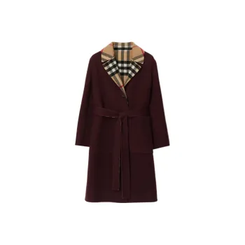 Burberry Coats Women's Plum Red